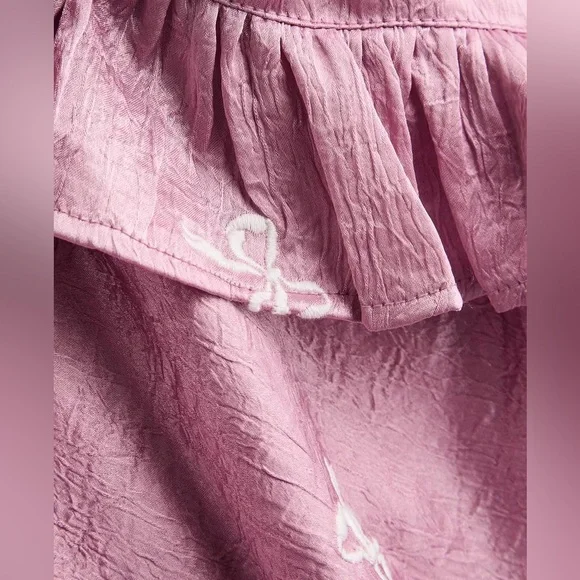 Damson madder Kiki Bow-Embroidered Satin Maxi Dress - Picture 3 of 4